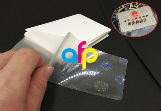 Dimensioni trasparente di laminazione del film del sacchetto dello strato della carta di identificazione 125 - 250 micron 65*95mm